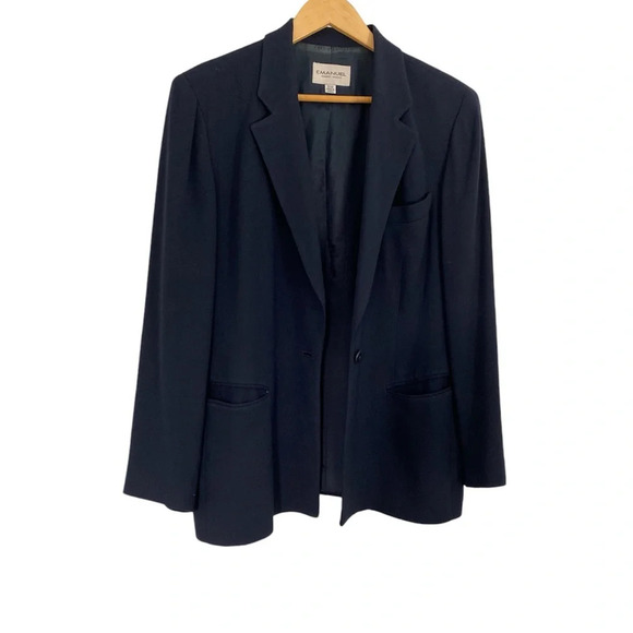 Vintage EMANUEL, EMANUEL UNGARO Woman’s Long Line Wool Blend Blazer, 12/46 - Picture 3 of 9